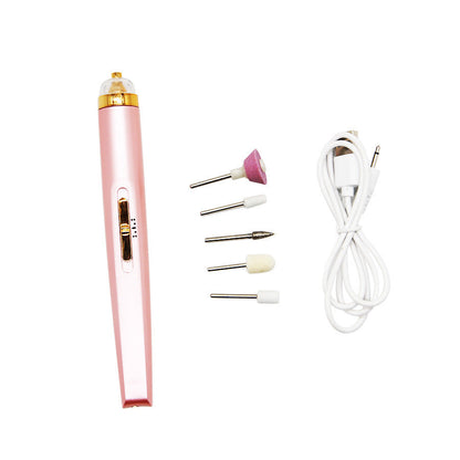 Rechargeable Pink Electric Nail File Set with USB Charging