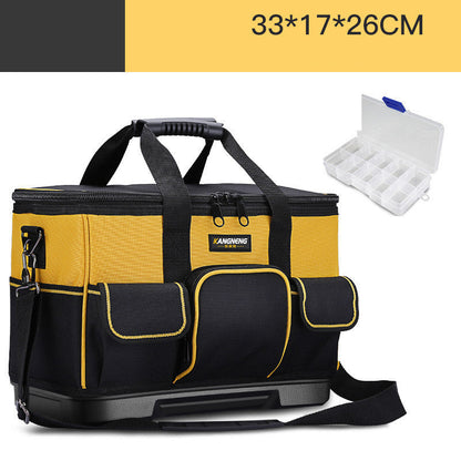 Durable Black and Yellow Tool Bag with Organizer Box