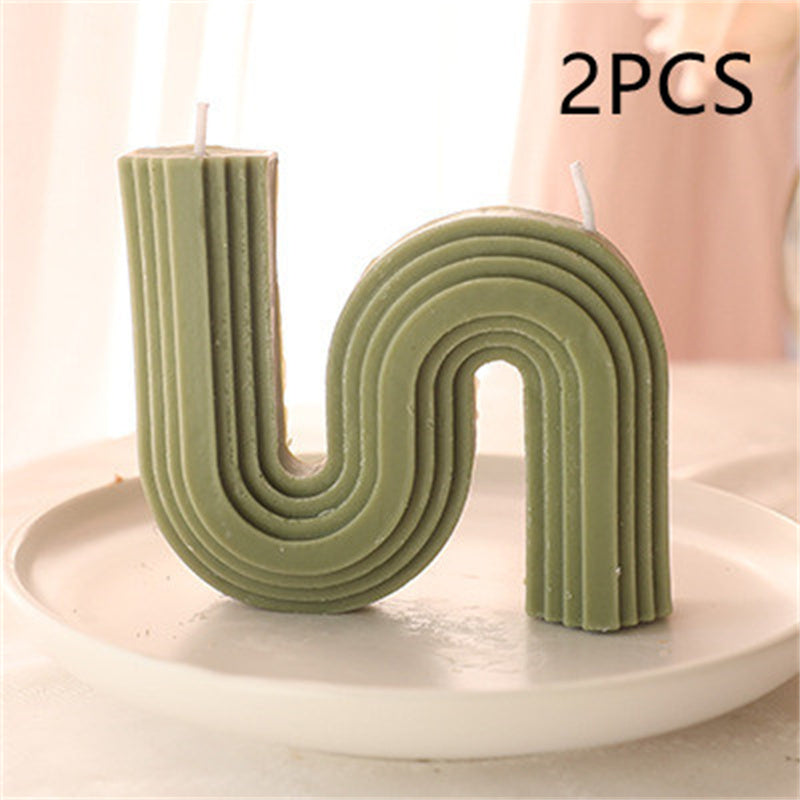Pastel Curved Candles for a Calming, Eco-Friendly Home