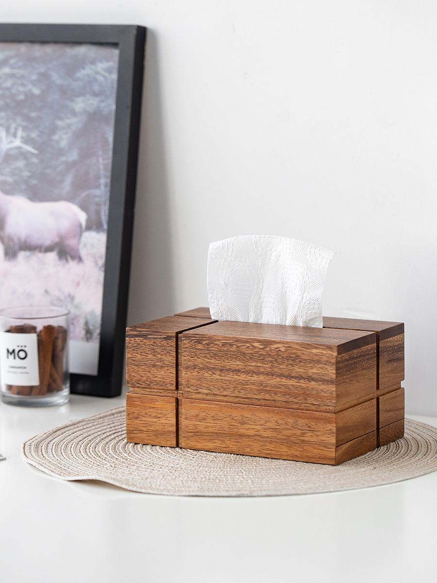 Natural Wood Tissue Box Cover - Eco-Friendly Home Accessory