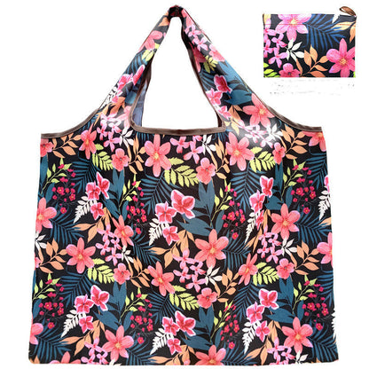 Eco-Friendly Reusable Shopping Bag - Durable Floral Tote for Groceries