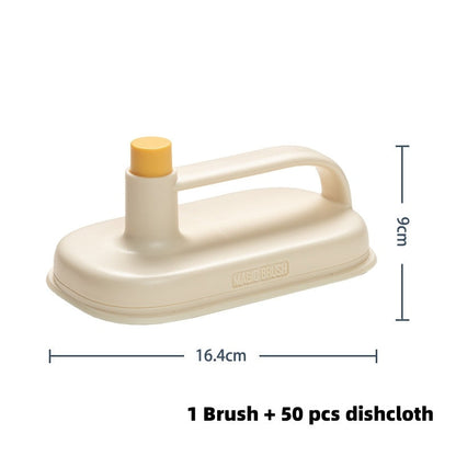 Eco-Friendly Oval Cleaning Brush with Handle - Durable & Reusable