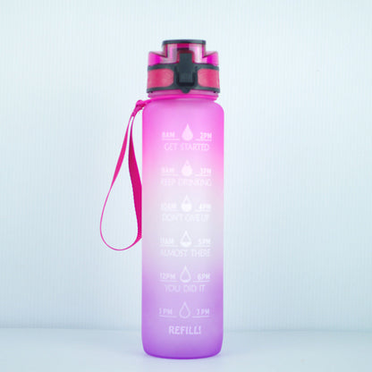 Hydration Time-Marker Water Bottle - Eco-Friendly, BPA-Free, 1L Capacity