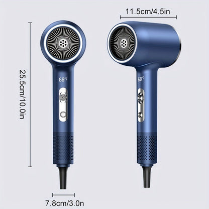 Energy-Efficient Blue Hair Dryer with Digital Display