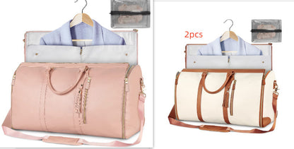 Versatile Light Pink Garment & Duffel Bag for Eco-Friendly Travel