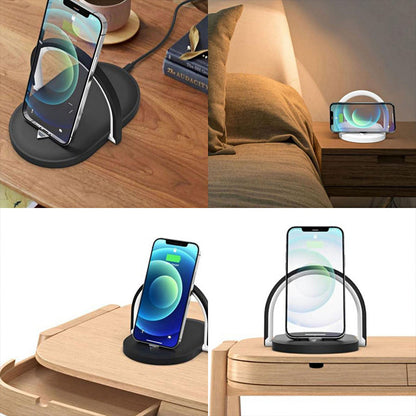 Wireless Charger Night Light & Phone Holder - Eco-Friendly Multi-Functional Station