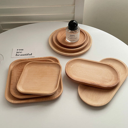 Eco-Friendly Wooden Trays in Various Shapes