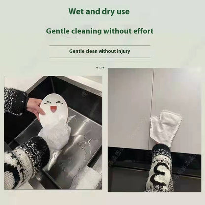 Bamboo Fiber Cleaning Gloves - Eco-Friendly, Reusable, Soft
