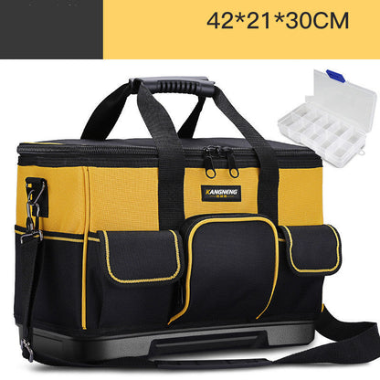 Durable Black and Yellow Tool Bag with Organizer Box