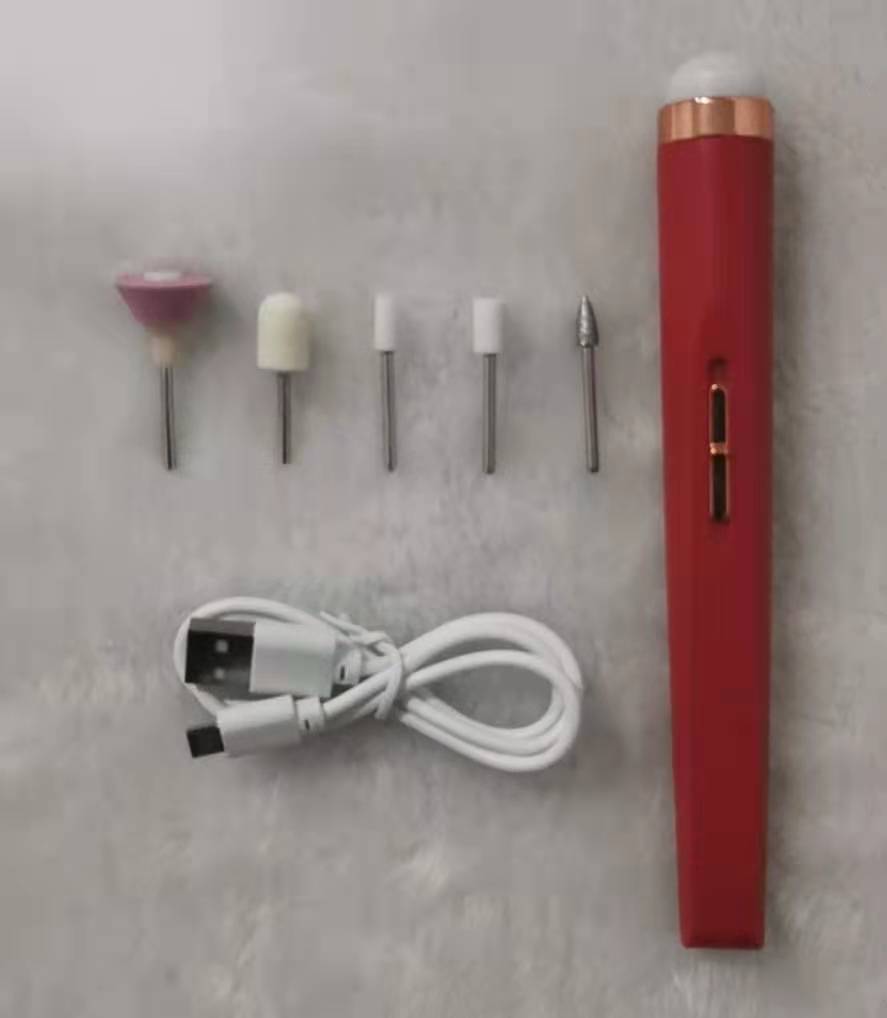 Rechargeable Pink Electric Nail File Set with USB Charging