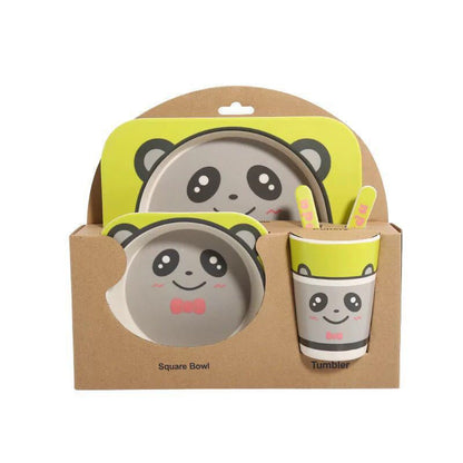 Bamboo Fibre Kids Dinnerware Set - Eco-Friendly Crocodile Design