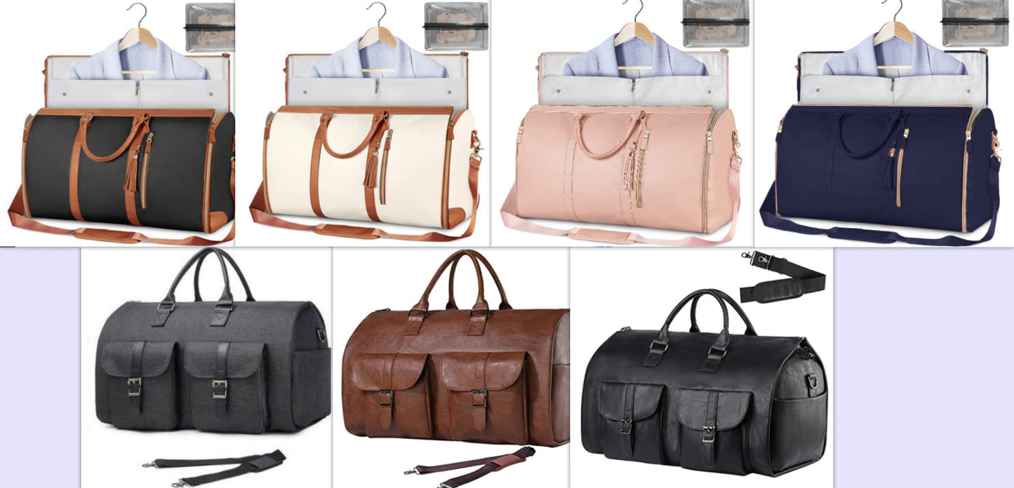Versatile Light Pink Garment & Duffel Bag for Eco-Friendly Travel