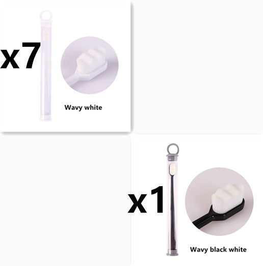 Eco-Friendly Bamboo Toothbrush with Wavy Handle Design