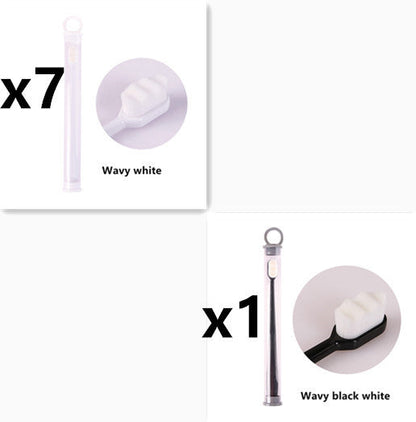 Eco-Friendly Bamboo Toothbrush with Wavy Handle Design