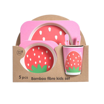 Bamboo Fibre Kids Dinnerware Set - Eco-Friendly Crocodile Design