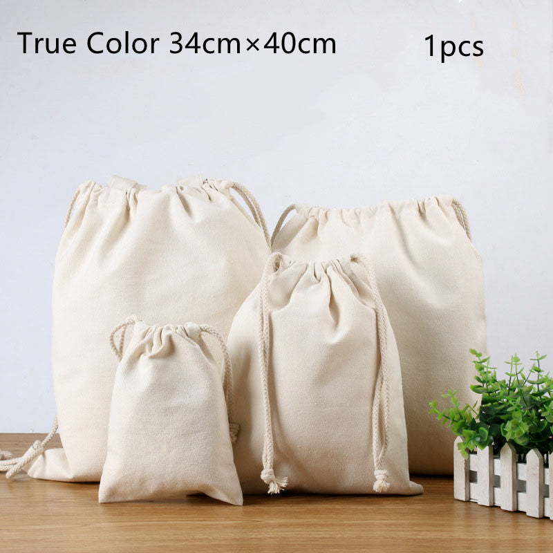 Eco-Friendly Reusable Drawstring Bags - Natural Cotton Storage Solution