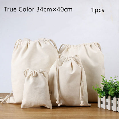 Eco-Friendly Reusable Drawstring Bags - Natural Cotton Storage Solution