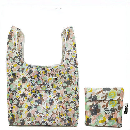 Eco-Friendly Reusable Shopping Bag - Multicolored Floral Pattern