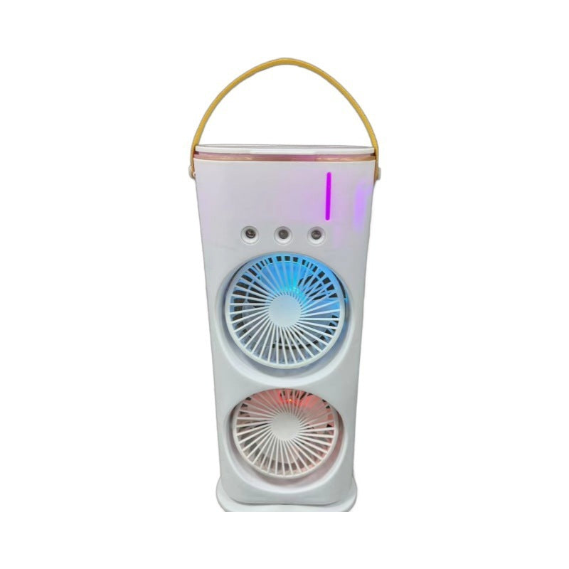 Multifunctional Double Headed Fan with Night Light and Adjustable Speeds