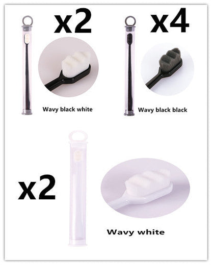 Eco-Friendly Bamboo Toothbrush with Wavy Handle Design