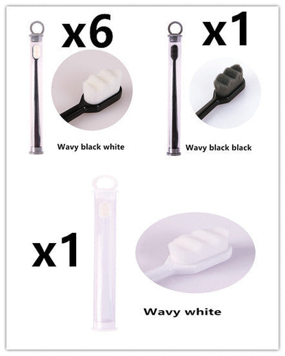 Eco-Friendly Bamboo Toothbrush with Wavy Handle Design