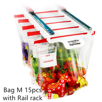 Eco-Friendly ZipHolder Bag Organizer - Sustainable Kitchen Storage Solution