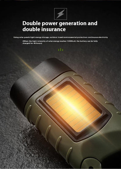 Solar Hand Crank Flashlight - Eco-Friendly Emergency Light