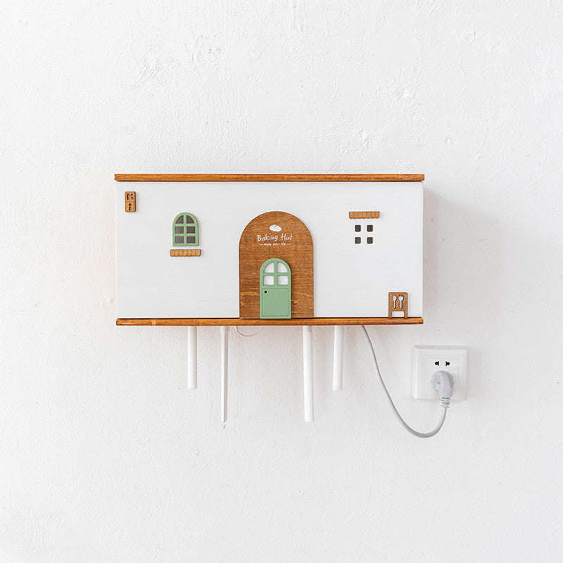 Eco-Friendly House-Shaped Tissue Box Cover with Natural Wood Accents