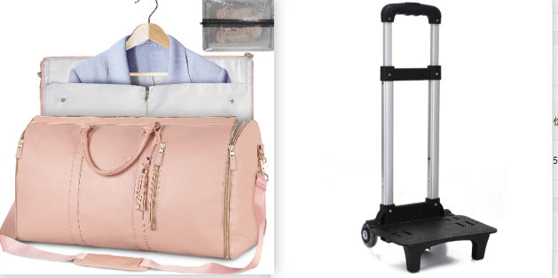 Versatile Light Pink Garment & Duffel Bag for Eco-Friendly Travel