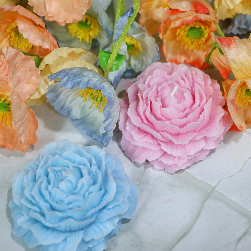 Eco-Friendly Pink Flower Candle - Natural Wax, Decorative & Biodegradable