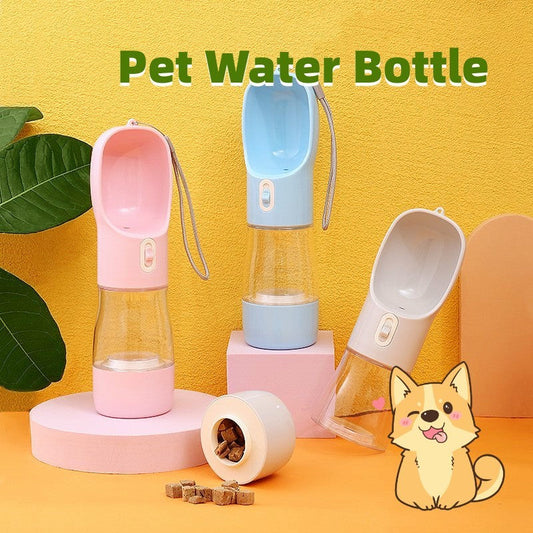 Portable Pet Water Dispenser in Pink, Blue, and White