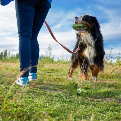 Eco-Friendly Biodegradable Dog Waste Bags - Green Paw Print Design
