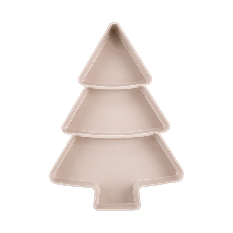 Eco-Friendly Bamboo Christmas Tree Serving Platter with Ceramic Dishes
