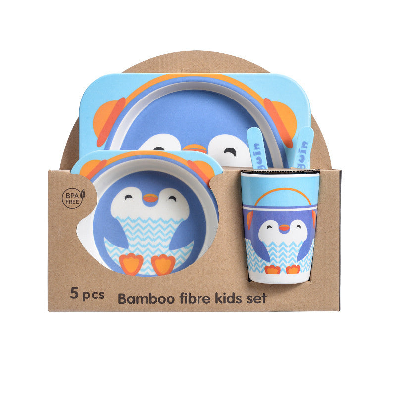 Bamboo Fibre Kids Dinnerware Set - Eco-Friendly Crocodile Design