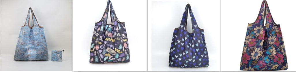Eco-Friendly Reusable Shopping Bag - Multicolored Floral Pattern