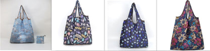 Eco-Friendly Reusable Shopping Bag - Multicolored Floral Pattern