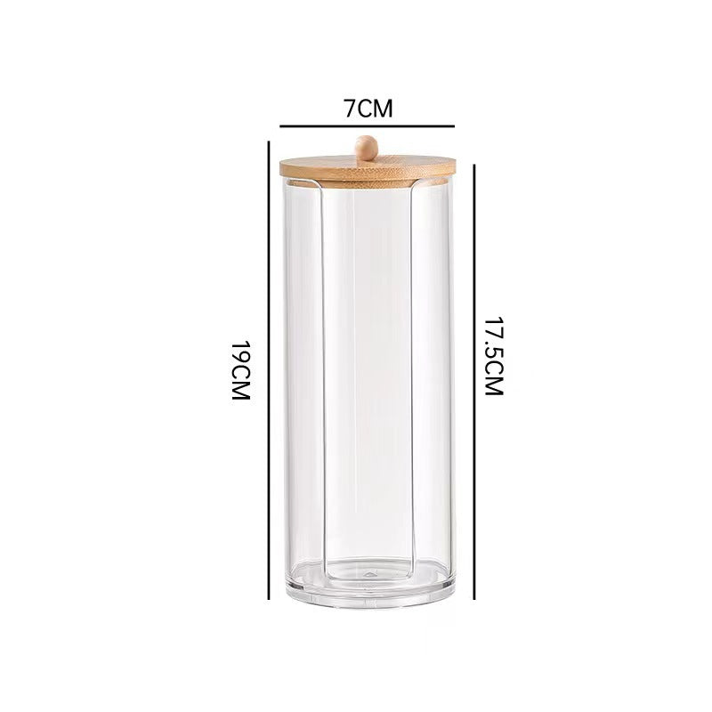 Eco-Friendly Glass Storage Jars with Bamboo Lids for Bathroom Organization
