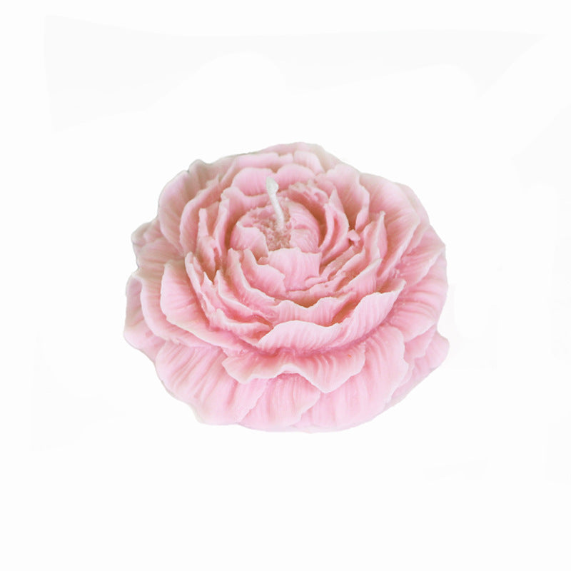 Eco-Friendly Pink Flower Candle - Natural Wax, Decorative & Biodegradable