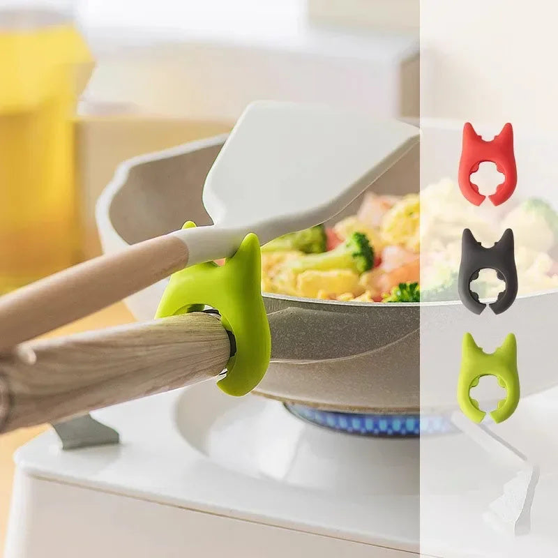 Eco-Friendly Silicone Cat Pot Lid Lifter - Green & Red
