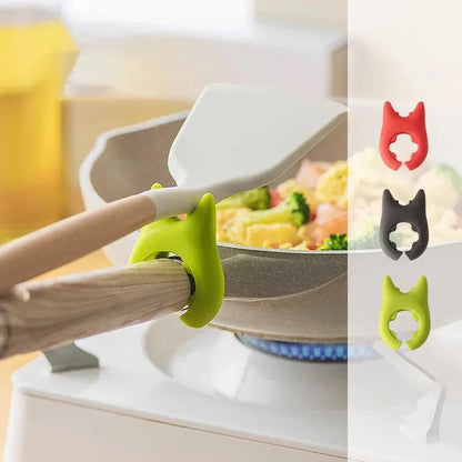 Eco-Friendly Silicone Cat Pot Lid Lifter - Green & Red