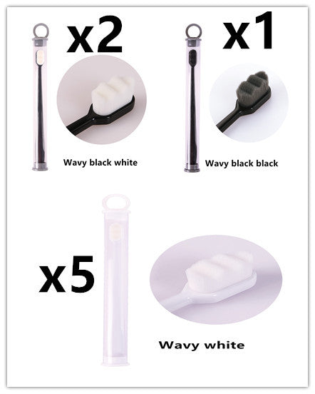 Eco-Friendly Bamboo Toothbrush with Wavy Handle Design