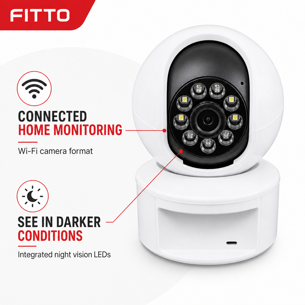 72 Pieces White Wi-Fi Smart Security Cameras with Night Vision LEDs, 1 Piece
