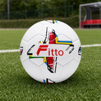 72 Pieces Football Size 5, White Ball with Multicolor Graphic Stripe Design for Practice and Play