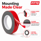 120 Pieces Grey Double-Sided Mounting Tape with Red Release Film, 10 mm x 12 m