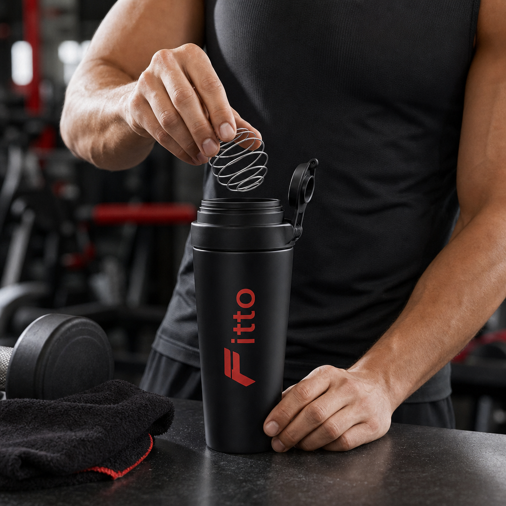 96 Pieces Stainless Steel Protein Shaker Bottle with Mixing Ball and Flip-Top Lid, Single Bottle