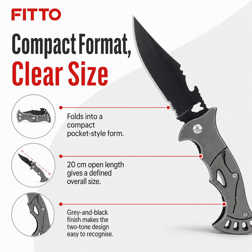120 Pieces Folding Pocket Knives, 20 cm Open Length, Grey and Black, 1 Piece