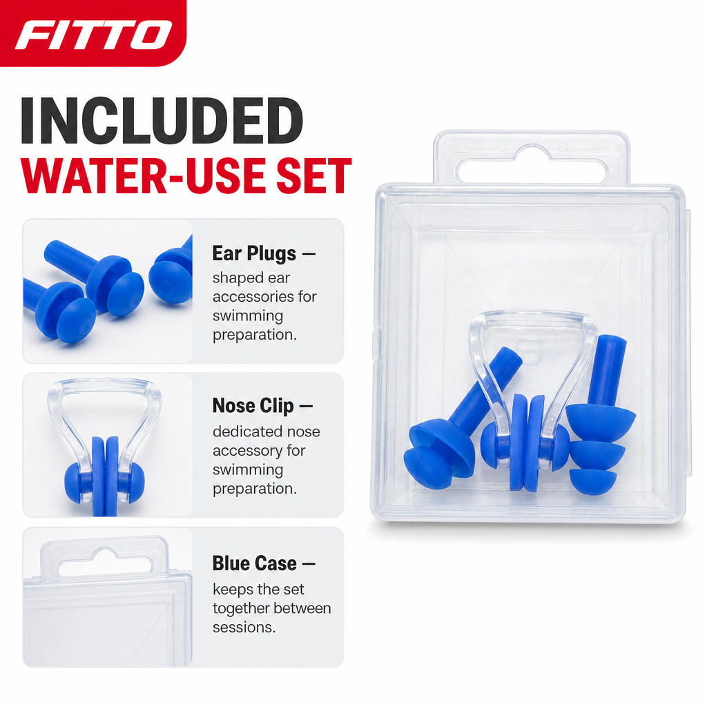 120 Pieces Swimming Ear Plugs and Nose Clip Set with Blue Case, Water Sports Accessory