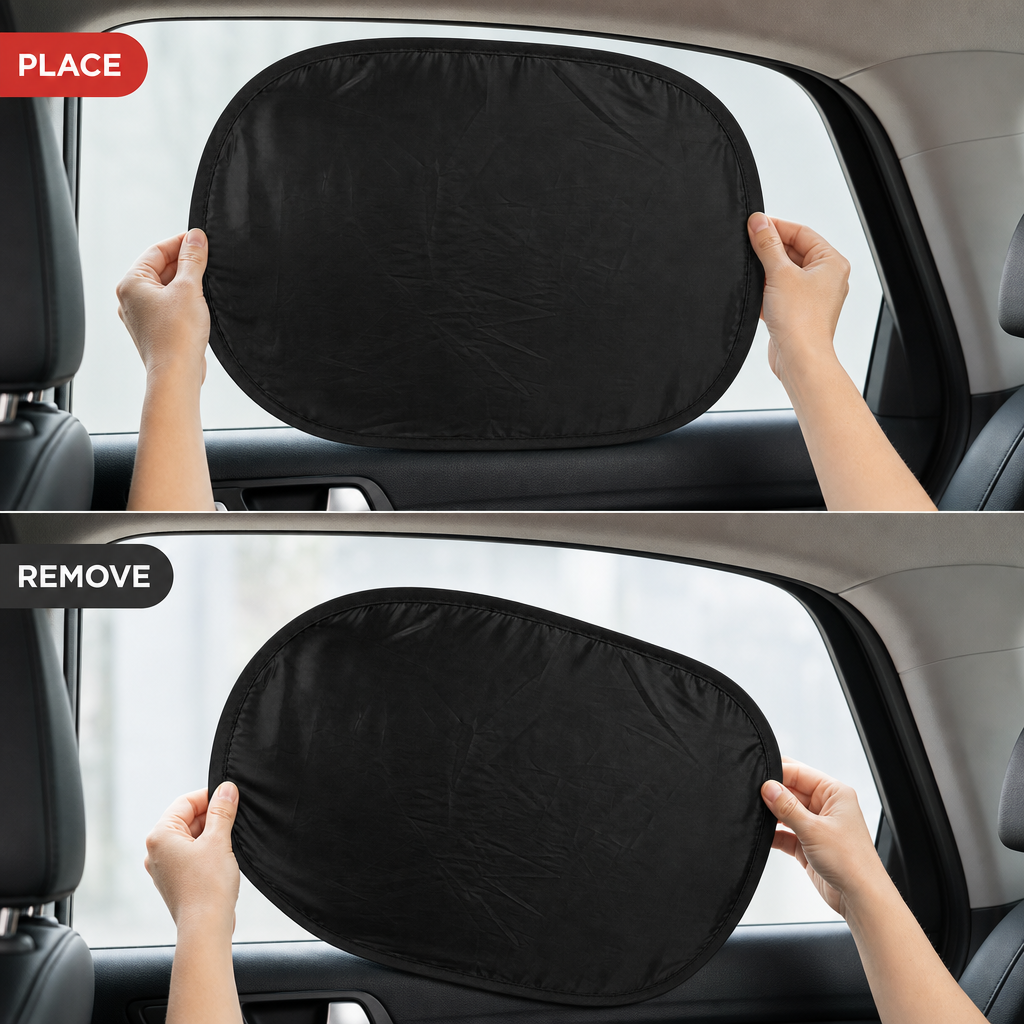 120 Pieces Foldable Car Window Sun Shade, 44 x 36 cm, Black