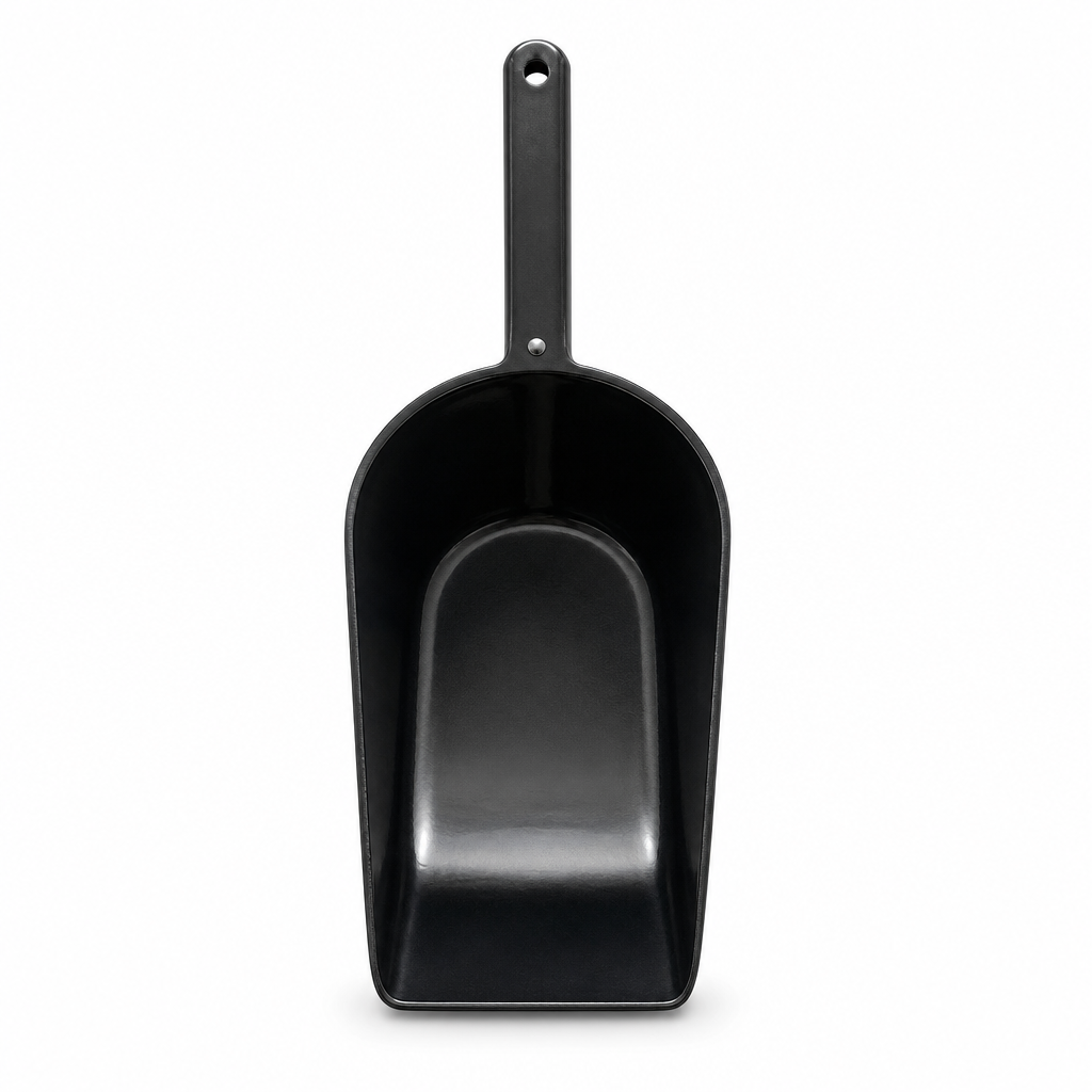 96 Pieces Black Painted Aluminium Ice Scoop with Square Edge, 35 cm