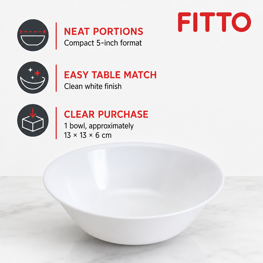 144 Pieces Bowl, 5 Inch, White, Single Serving and Tablewares Piece